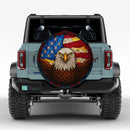Eagle American Flag Stained Glass Jeep Car Spare Tire Cover