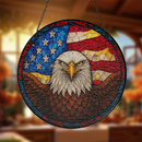 Eagle American Flag Stained Glass Suncatcher