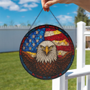 Eagle American Flag Stained Glass Suncatcher