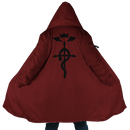 Edward Elric Full Metal Alchemist Hooded Fleece Cloak Coat