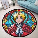 Edward Elric Fullmetal Alchemist Japan Anime Stained Glass Round Rug