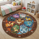 Eevee Evolution Pokemon Carpet Round Rug