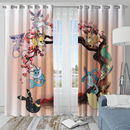 Eevee Pokemon Evolution Cherry Blossom Window Curtain