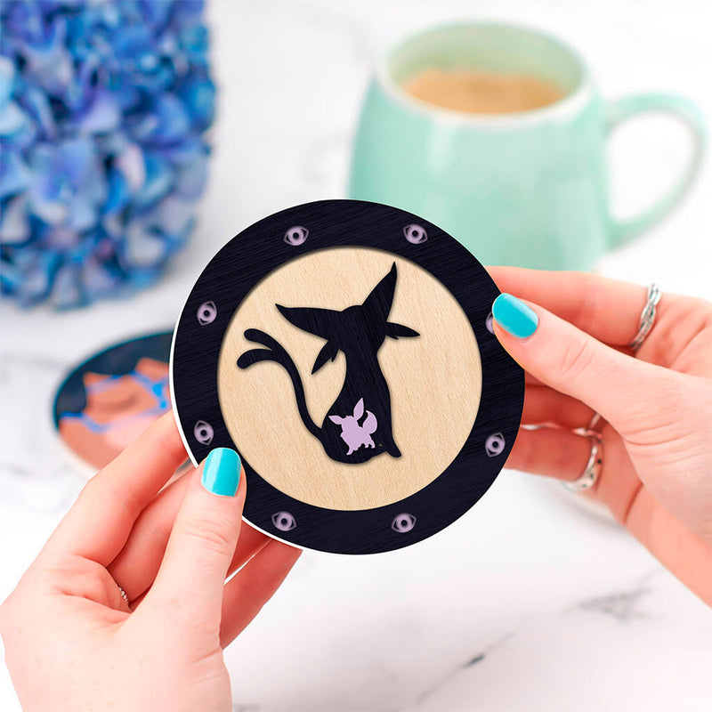 Eevee Espeon Evolution Pokemon Ghost Mockup Ceramic Decor Coaster - Gift Idea