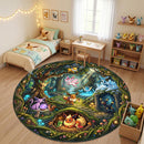 Eevee Evolution Pokemon Forest Carpet Round Rug