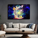 Eevee Evolution Pokemon Family 1 Love You To The Moon Galaxy - Living Room - Canvas Wall Art - Print - Wall Decor