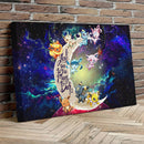 Eevee Evolution Pokemon Family 1 Love You To The Moon Galaxy - Living Room - Canvas Wall Art - Print - Wall Decor
