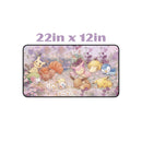 Eevee Mimikyu Piplup Pokemon Floral Desk Mat