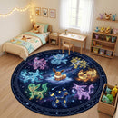 Eevee Pokemon Galaxy Carpet Round Rug
