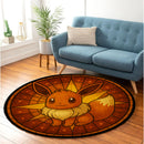 Eevee Pokemon Stained Glass Round Rug