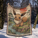 Eevee Pokemon Japan Style Woven Throw Blanket