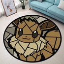 Eevee Pokemon Stained Glass Round Rug