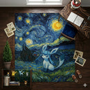 Glaceon Eevee Pokemon Starry Night Rectangular Area Rug