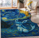 Glaceon Eevee Pokemon Starry Night Rectangular Area Rug