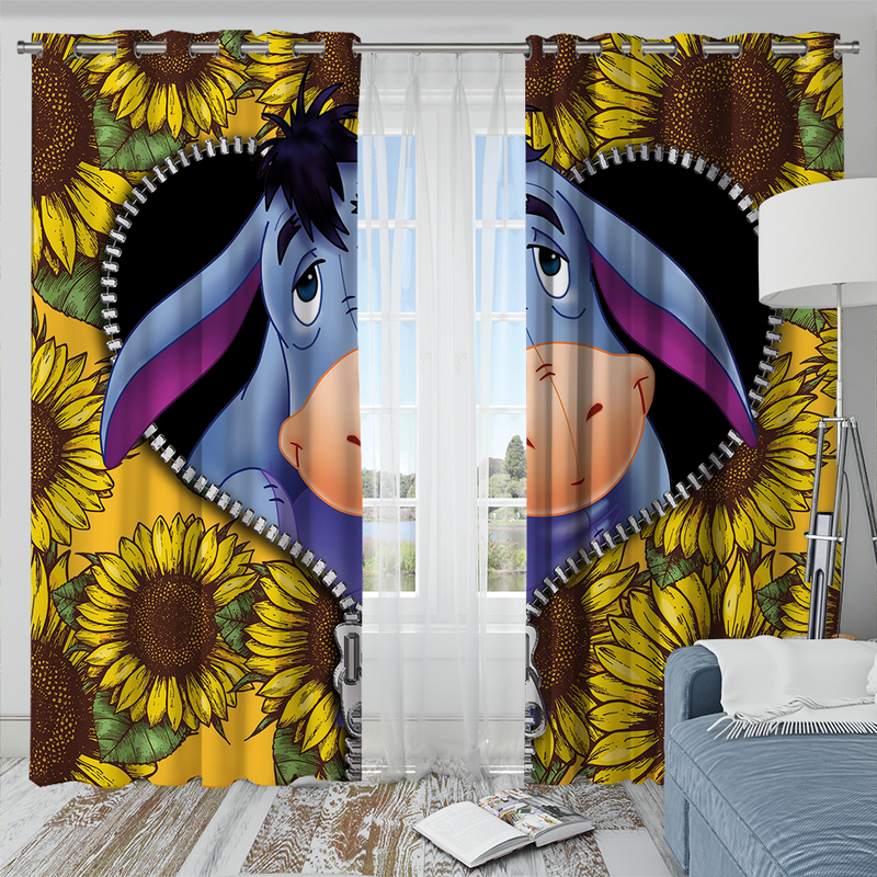 Eeyore Sunflower Zipper Window Curtain