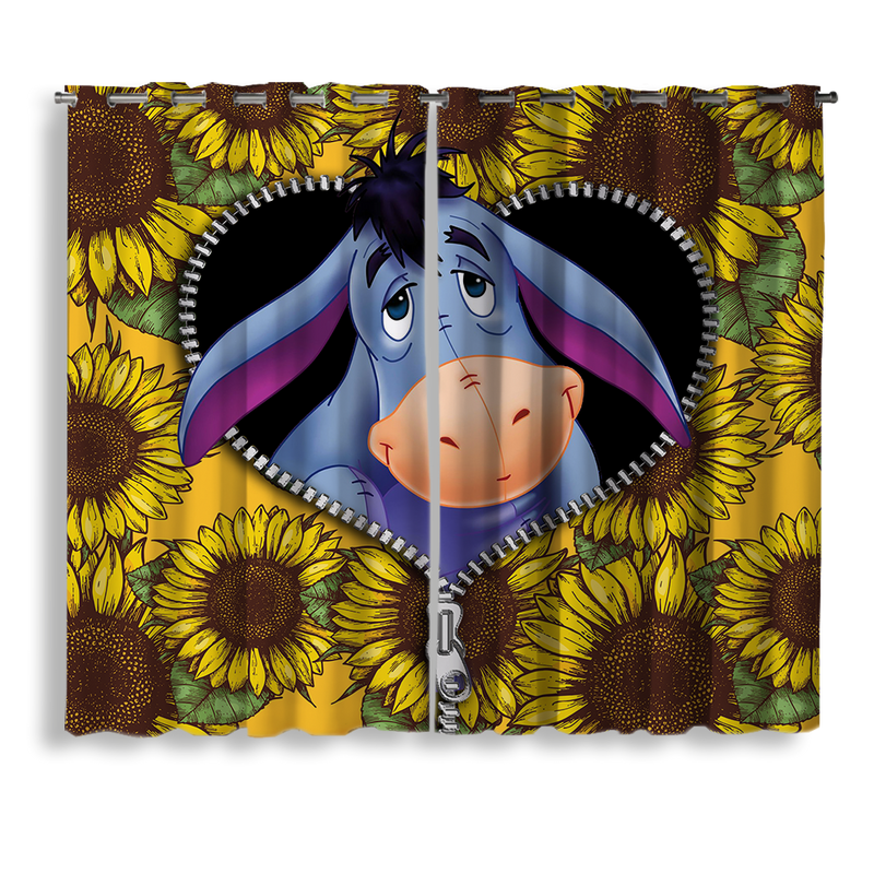 Eeyore Sunflower Zipper Window Curtain