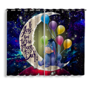 Eeyore Winnie The Pooh Love You To The Moon Galaxy Window Curtain