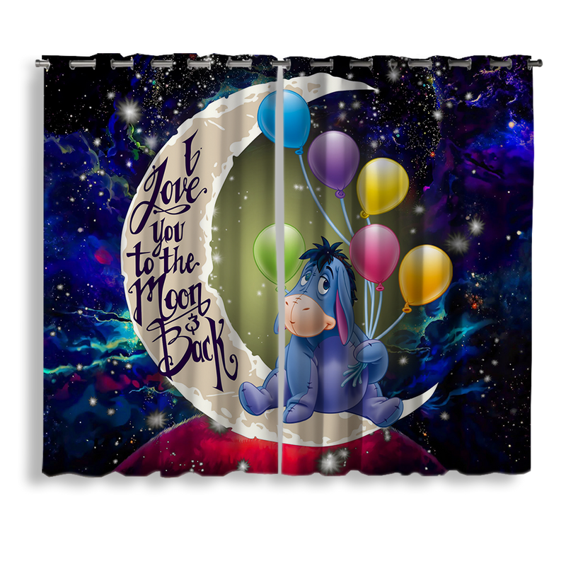 Eeyore Winnie The Pooh Love You To The Moon Galaxy Window Curtain
