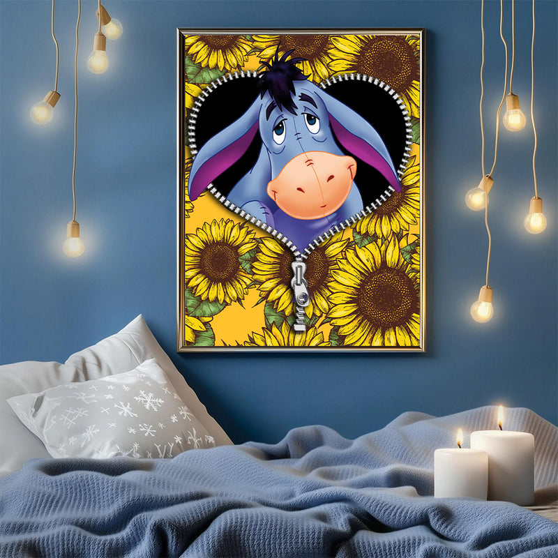 Eeyore Sunflower - Living Room - Canvas Wall Art - Print - Wall Decor