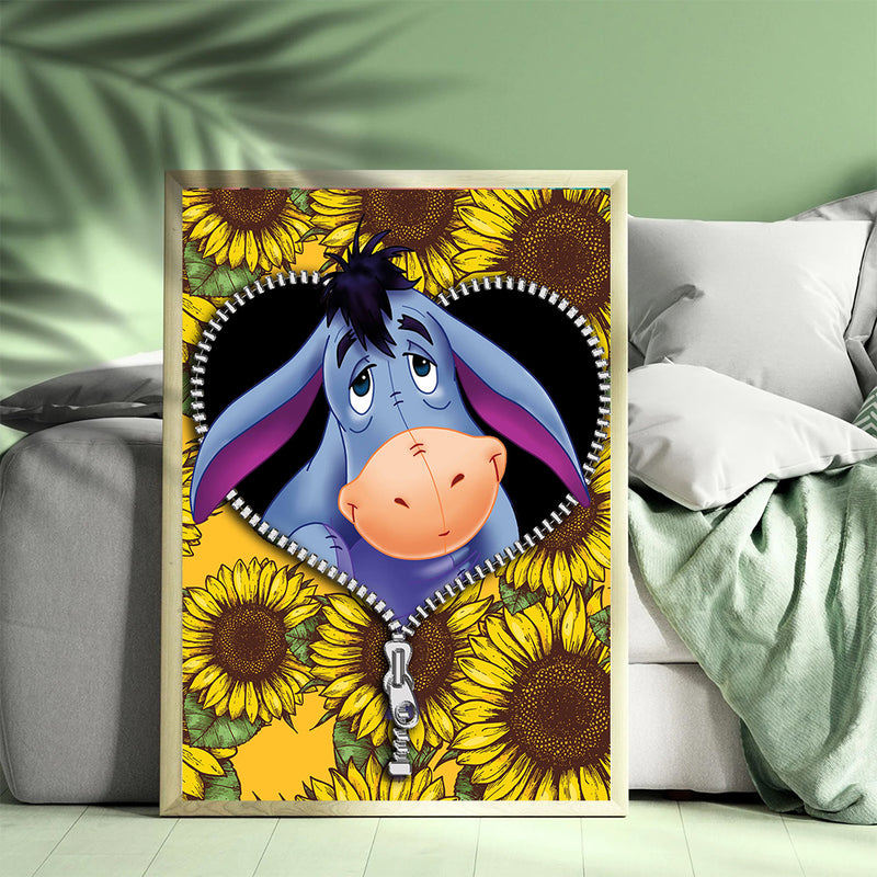 Eeyore Sunflower - Living Room - Canvas Wall Art - Print - Wall Decor