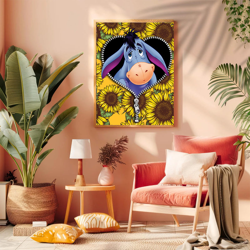 Eeyore Sunflower - Living Room - Canvas Wall Art - Print - Wall Decor