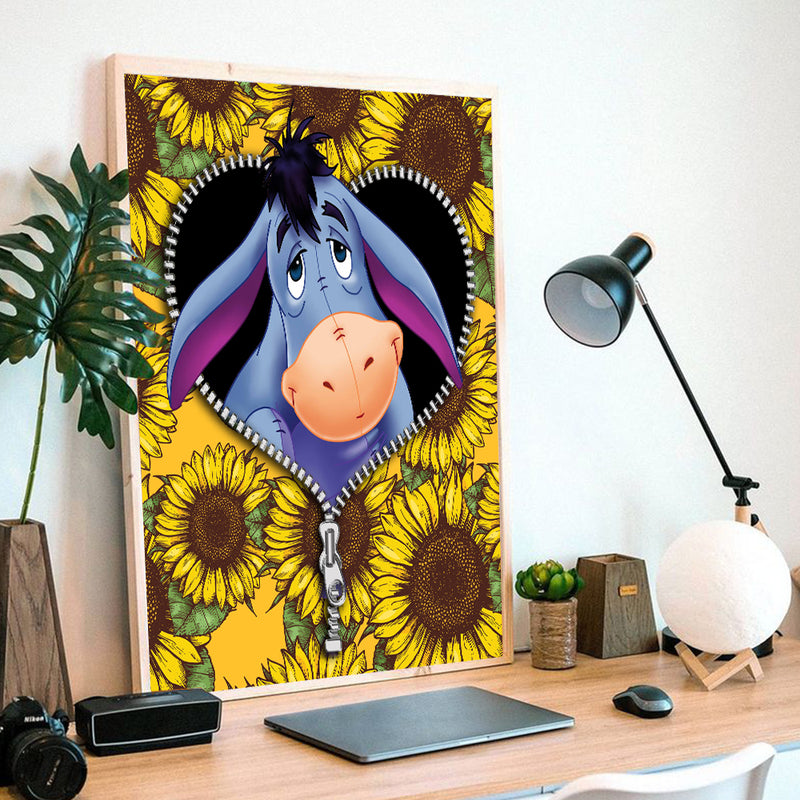 Eeyore Sunflower - Living Room - Canvas Wall Art - Print - Wall Decor