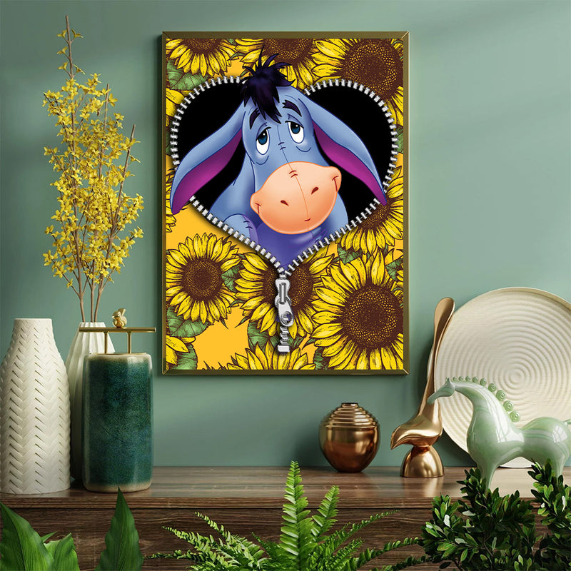 Eeyore Sunflower - Living Room - Canvas Wall Art - Print - Wall Decor