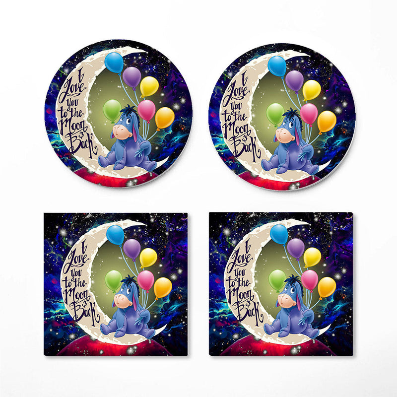 Eeyore Winnie The Pooh Love You To The Moon Galaxy Ceramic Decor Coaster - Gift Idea