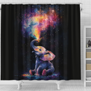 Elepahnt Magic Watercolor Star Night Shower Curtain