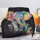 Elephant Watercolor Star Night Premium Blanket