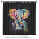 Elephant Watercolor Star Night Shower Curtain