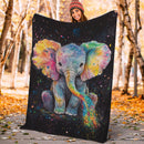 Elephant Watercolor Star Night Premium Blanket