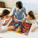 Mother & Baby Elephant in Bloom Jigsaw Puzzle
