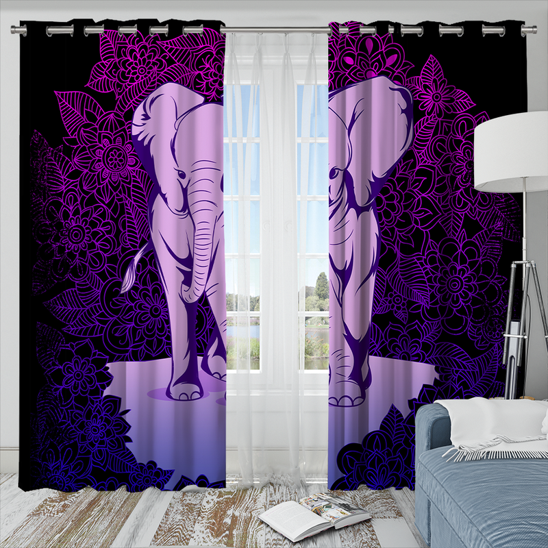 Elephant Shower Window Curtain