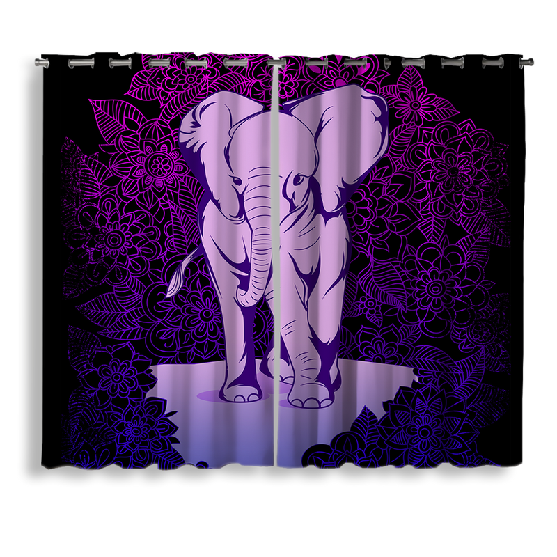 Elephant Shower Window Curtain