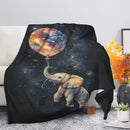 Elephant Cute Watercolor Star Night Premium Blanket