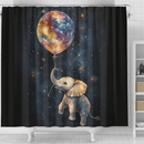 Elephant Cute Watercolor Star Night Shower Curtain