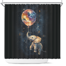 Elephant Cute Watercolor Star Night Shower Curtain
