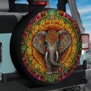 Boho Elephant Mandala Stained Glass Jeep Car Spare Tire Cover
