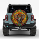 Boho Elephant Mandala Stained Glass Jeep Car Spare Tire Cover