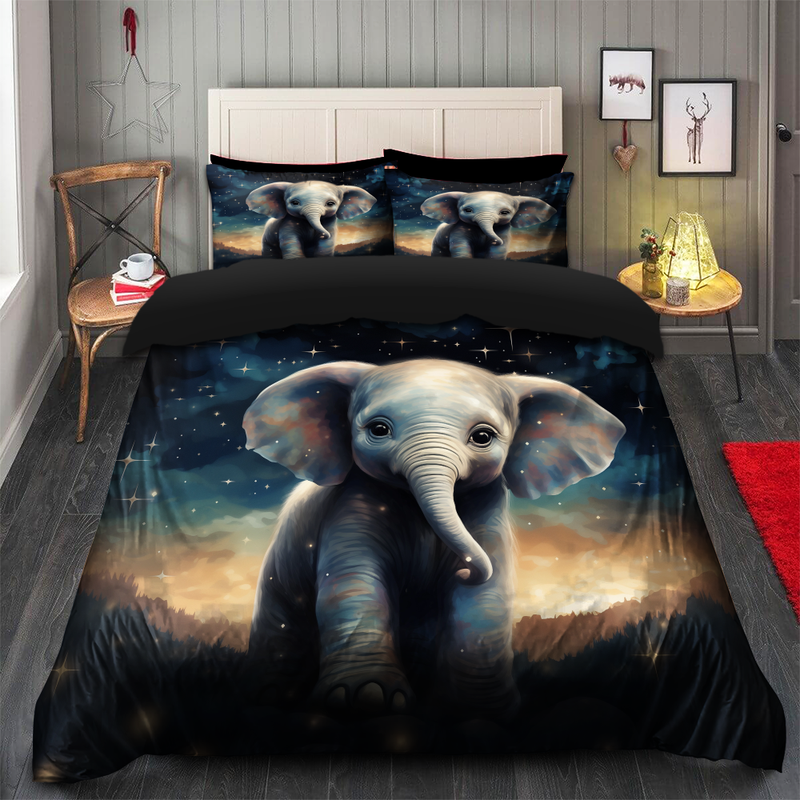 Elephant Starry Night Bedding Set