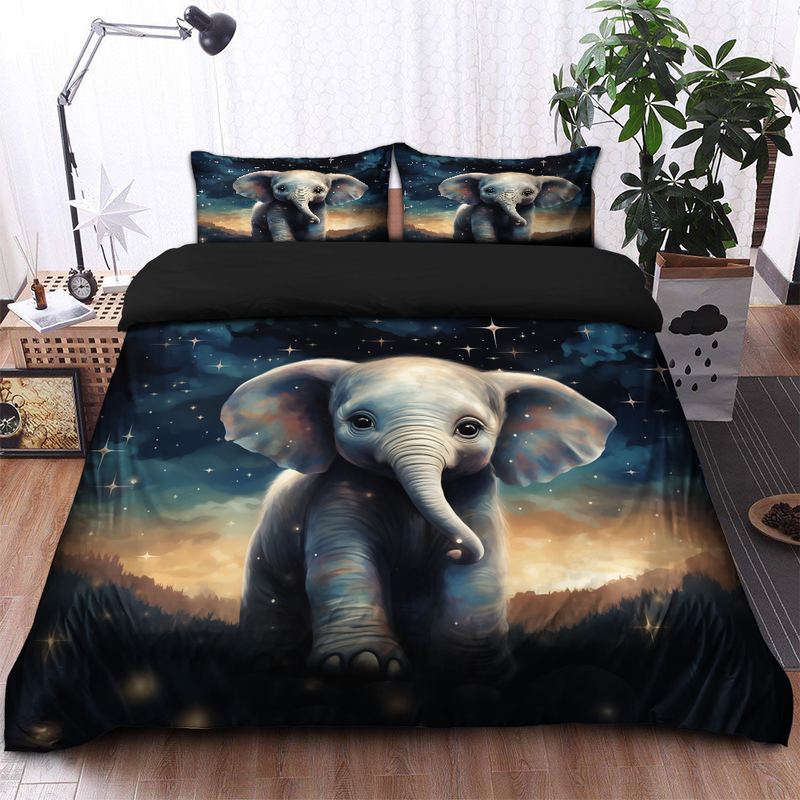 Elephant Starry Night Bedding Set
