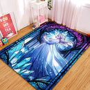Elsa In Frozen Stained Glass Rectangular Area Rug