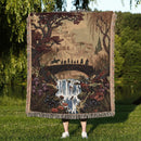 Elven City Castle Fairy Tail Landscape Woven Throw Blanket