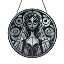 Emily Corpse Bride B&W Stained Glass Suncatcher