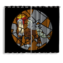 Entei Pokemon Stained Glass Window Curtain