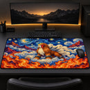Entei Fire Pokemon Starry Night Desk Mat