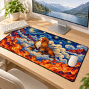 Entei Fire Pokemon Starry Night Desk Mat