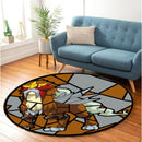 Entei Pokemon Stained Glass Round Rug