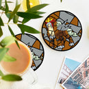 Entei Pokemon Stained Glass Decor Coaster - Gift Idea